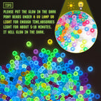Pony Beads Glow in the Dark 1000pcs Neon Beads, Bracelet Beads 9mm Luminous - Image 4