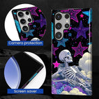 for Samsung Galaxy S23 Ultra Case, Skull Star Collage Pattern Glossy 2 in 1 - Image 5