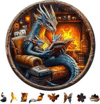 KAAYEE Wooden Puzzles for Adults, 3D Visual Effect Dragon Family Night Reading by KAAYEEDirect