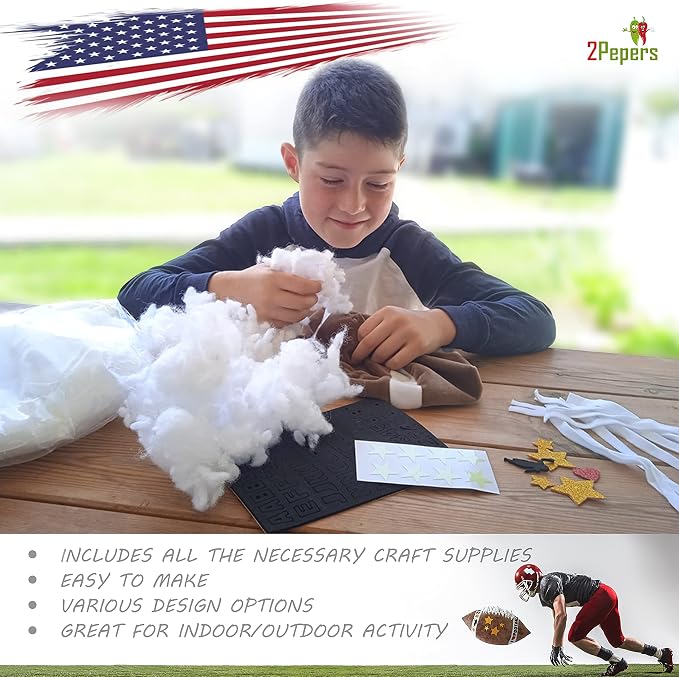 2Pepers Make Your Own American Football Pillow, Football Gifts - Image 3