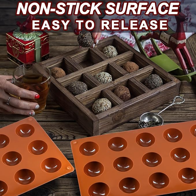 Lerykin Semi Circular Silicone Molds, Non-Stick Silicone Chocolate Molds - Image 2