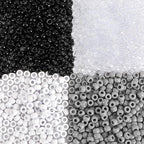 UPINS 1200Pcs Black and White Pony Beads, Halloween Pony Beads Bulk Hair Crafts by UPINS