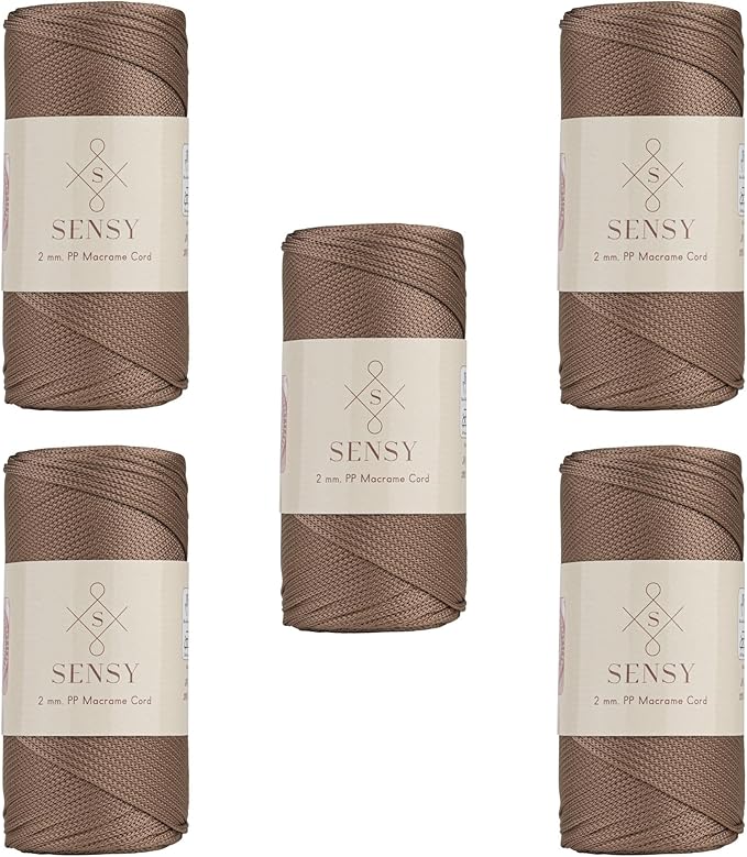 5 Skeins of Sensy Premium 2mm 251 Yards Polyester Rope 100% Polypropylene Cord by SSENSY
