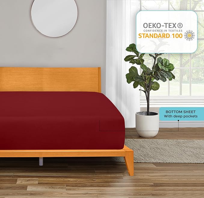 ROYALE LINENS 300 Thread Count 100% Long Staple Combed Cotton Fitted Sheet - Image 7