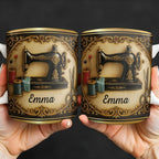 Personalized Classic Sewing Machine Design Coffee Mug, Ceramic Sewing Mug - Image 8