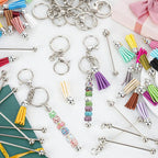 Draupnir 72 Pcs Beadable Keychains Bars, Included 36Pcs Silver Beadable - Image 5