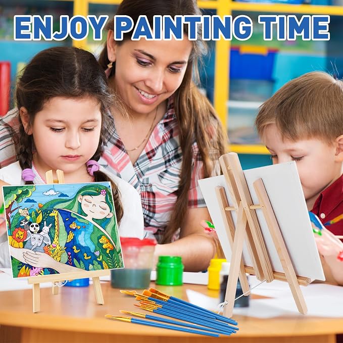 ESRICH 234 Pack Canvas with Easel Set 8 x 10 in Canvas Boards with 11.8 in - Image 7
