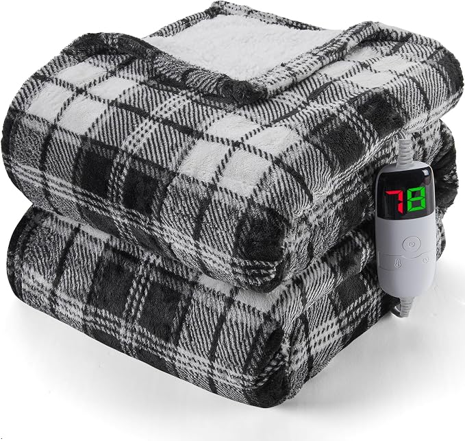 Black Heated Blanket Electric Throw, 50X60 Heating Throw - Image 9