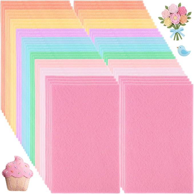Peryiter 150 Pcs Back to School Pastel Felt Sheets Bulk by Peryiter
