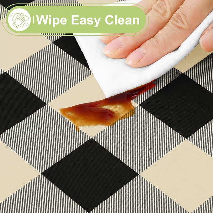 Smiry Rectangle Table Cloth, Waterproof Vinyl Tablecloths - Image 3