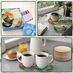 26PCS Wood Coasters Craft Kit 10 Paint You Own Coaster - Image 7