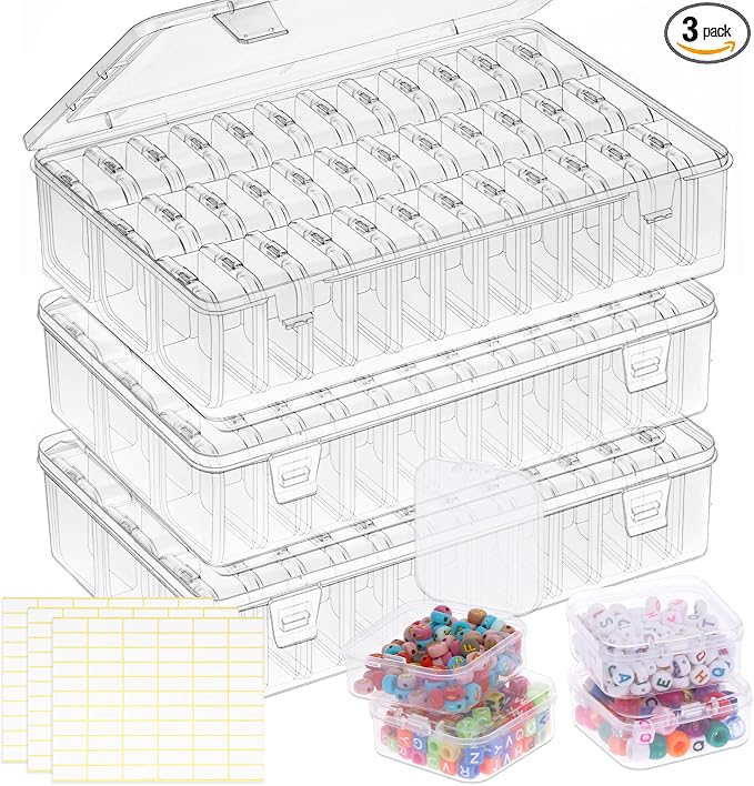 OUTUXED Bead Organizer Box, Mini Craft Storage Containers Boxes by Outuxed