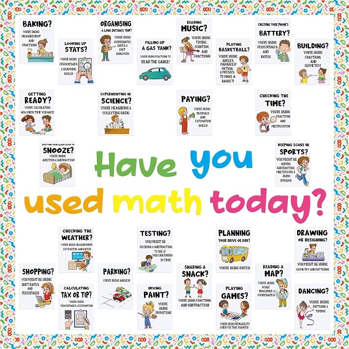 Mooliwe Math Classroom Decor Welcome Back to School Bulletin Board Set DIY - Image 7