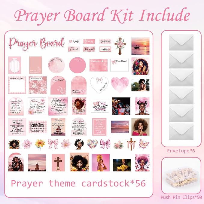 Black Women Prayer Board Kit Prayer Board Supplies Not Cork Board | Prayer Room - Image 2