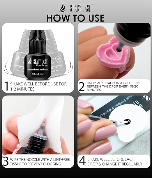STACY LASH Extra Strong Eyelash Extension Glue / 0.5-1 Sec Dry/Retention – 8 - Image 8