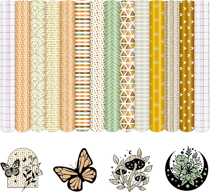 Geometric Boho Permanent Adhesive Vinyl 12 Sheets 12'' x 10'' | Geometric by CraftingEveryday