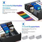 UAONO Card Storage Box for Trading Cards, 1800+ PU Leather Commander Card Deck - Image 4