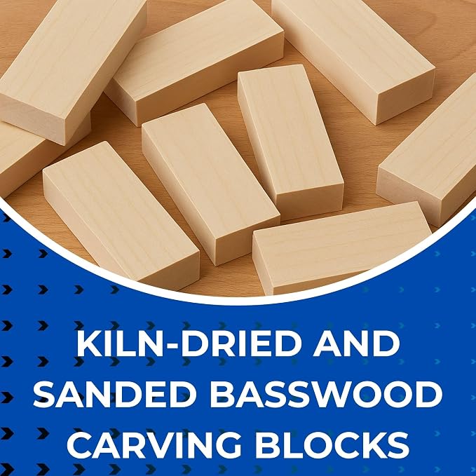 Basswood Carving Blocks 2 x 2 x 5 Inch, 4 Pack | Soft smooth paintable basswood - Image 3