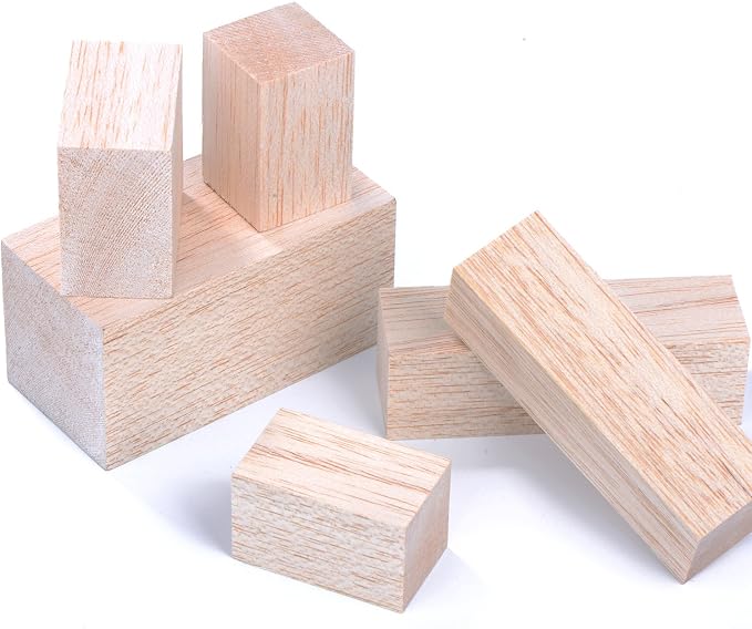 Sumind 12 Pcs Balsa Blocks for Carving 4 Sizes Whittling Wood Carving Kit for - Image 4