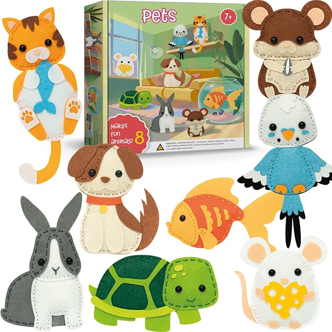 Craftorama Sewing Kit for Kids, Fun and Educational Pets Craft Set for Boys and by Craftorama