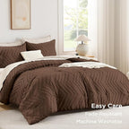 Andency Brown Comforter Set Full Size, Boho Soft Warm Tufted Bedding Comforter - Image 3