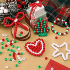 UPINS 1200Pcs Christmas Pony Beads Friendship Plastic Small Hair Beads Red - Image 4