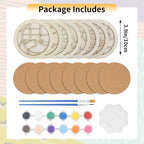 Temlum Wooden Coasters Painting Kit, Paint You Own Coaster Wooden Painting - Image 2