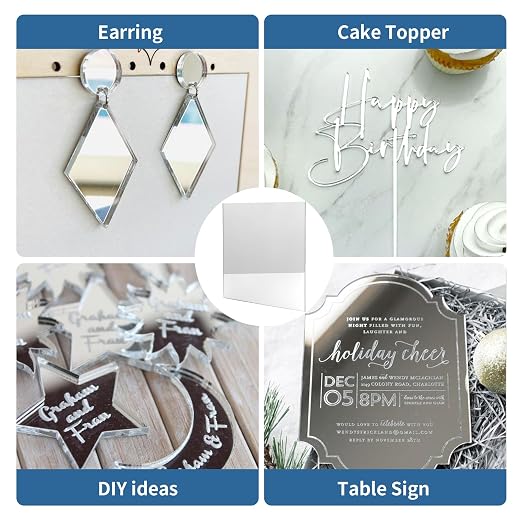 5 Pack 12x12 Inch Sliver Mirrored Acrylic Sheets, 1/8 in | Mirror Acrylic Sheet - Image 6