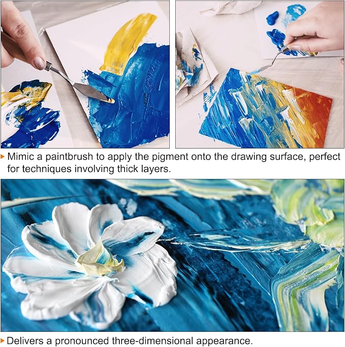 HARFINGTON 8pcs Palette Knife Painting Tool 7.09" Pointed Stainless Steel Blade - Image 6