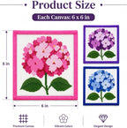 Zplontya Needlepoint Canvas Kit Include 3PCS Flower Printed Patterns Bound - Image 2