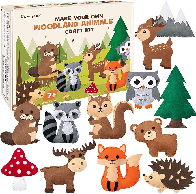 CiyvoLyeen Woodland Animals Craft Kit Kids DIY Crafting and Sewing Set Woodland by CiyvoLyeen