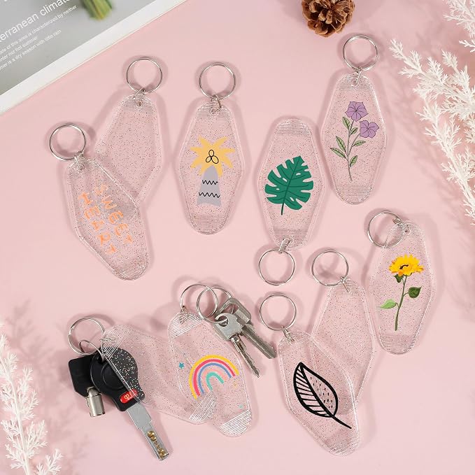 Yoption 50pcs Blank Motel Keychain Bulk - Image 2