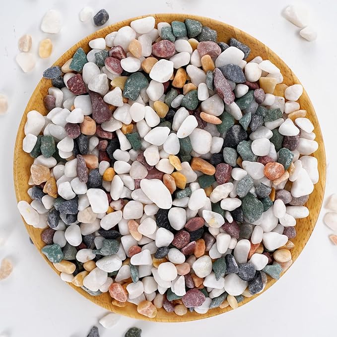 Natural Decorative Pebbles Rocks Polished Tterrarium Gravel White Stones by TOYPOPOR