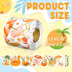 FYSUIMU 65.6 Ft Groovy Summer Bulletin Board Borders Retro Tropical Hawaiian - Image 2