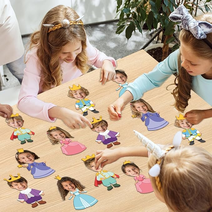 48Pcs Princess and Prince Crown Cutouts Bulletin Board Decorations Gold Crowns - Image 6