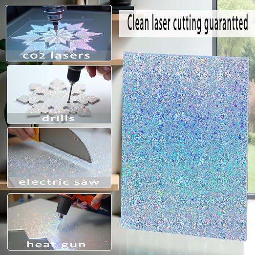 Glitter Acrylic Sheets, 2 Pack | 1/8 in Thick, Cast Sparkly, - Image 4