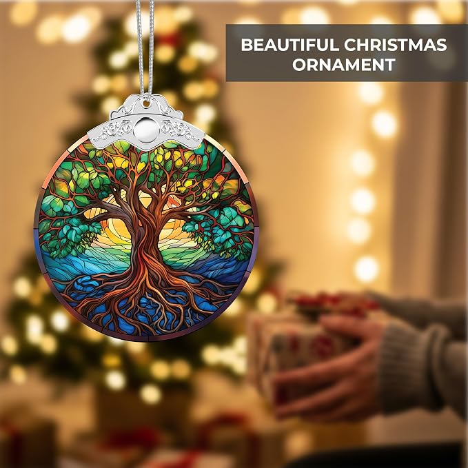 Christmas Ornaments 2025 Faux Stained Glass Effect, Christmas Tree Ornaments - Image 6