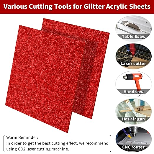 2 PCS 10 x 10 inch Glitter Colored Plexiglass Acrylic Sheets - Image 3