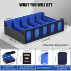 Trading Card Storage Box with Commander Display, 5-Row Deck Case with Removable - Image 3