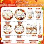 450 Pcs Happy Friendsgiving Tableware Set Decorations, Fall Thanksgiving - Image 2
