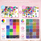qiipii 48 Color 3mm Jelly AB & Crystal Colorful Resin Rhinestones - Image 2