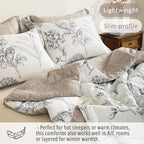 LEMIROE Floral Cotton Comforter Queen Size 3Pcs - Image 3