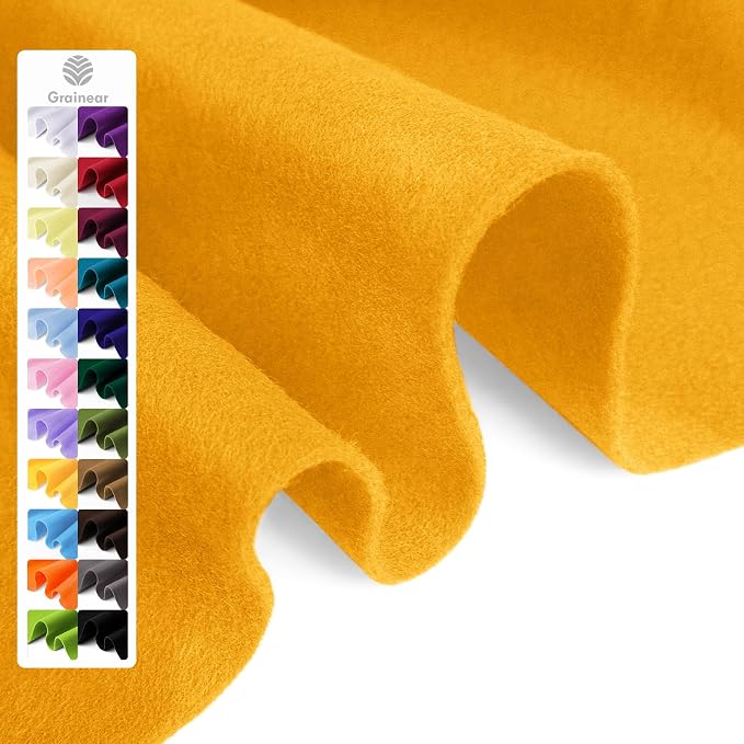 Gold Soft Felt Fabric Sheet 36" x 36", 1.6mm Thick, Premium Craft Felt by Grainear