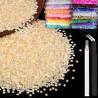 5000pcs 2mm Resin Rhinestones Bulk, Light Yellow AB Flatback Round Jelly by BELLEBOOST
