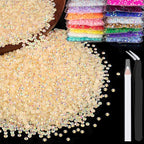 5000pcs 3mm Resin Rhinestones Bulk, Light Yellow AB Flatback Round Jelly by BELLEBOOST