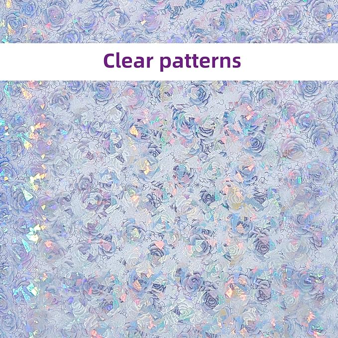 Transparent PVC Clear Vinyl Faux Leather Sheets, 11.8 x 48 Inch Holographic - Image 3