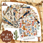 HunnmingRe 20 Pcs 10''x10'' Western Cowboy Quilting Fabric Square Cowboy Hat - Image 2