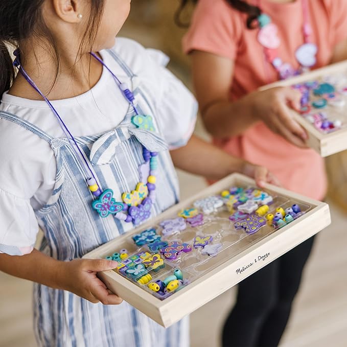 Melissa & Doug Sweet Hearts and Butterfly Friends Bead Set of 2-250+ Wooden - Image 2