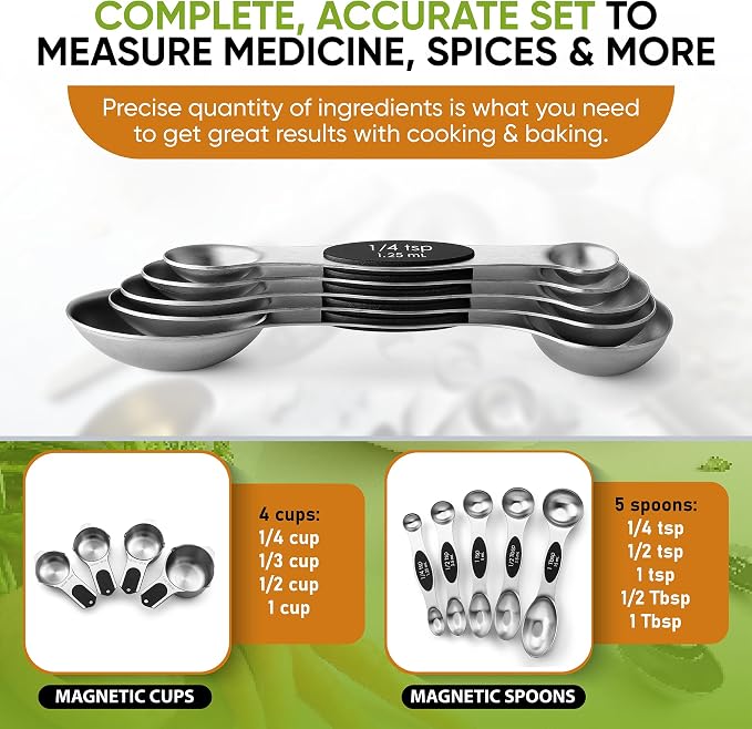 Spring Chef Magnetic Measuring Cups & Spoons Set of 9 - Image 6