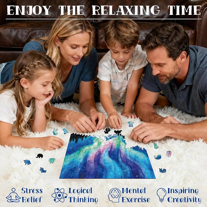 300pcs Wooden Puzzles for Adults Unique Animal Shaped Pieces | Colorful Funny - Image 4